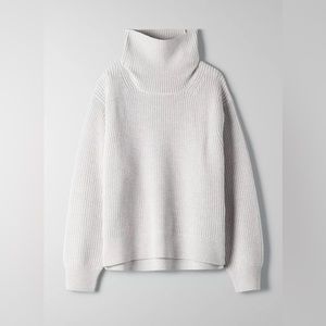 Aritzia Wilfred Jara merino wool turtleneck sweater | Size L | Heather Birch